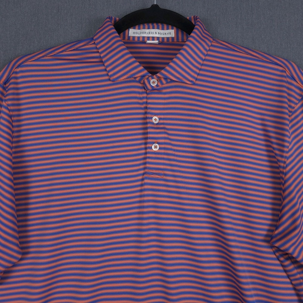 Holderness‎ & Bourne The Barnes Performance Golf Polo Mens XL Islander Striped